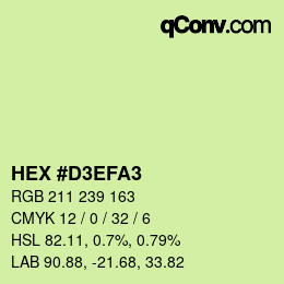 Color code: HEX #D3EFA3 | qconv.com