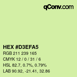 Color code: HEX #D3EFA5 | qconv.com