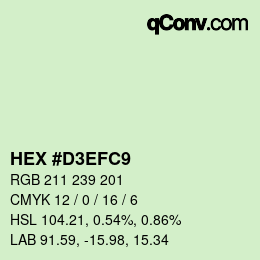 Color code: HEX #D3EFC9 | qconv.com