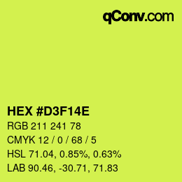 Color code: HEX #D3F14E | qconv.com