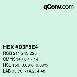 Color code: HEX #D3F5E4 | qconv.com