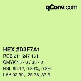 Código de color: HEX #D3F7A1 | qconv.com