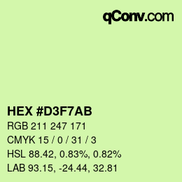 カラーコード: HEX #D3F7AB | qconv.com