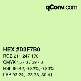 Color code: HEX #D3F7B0 | qconv.com