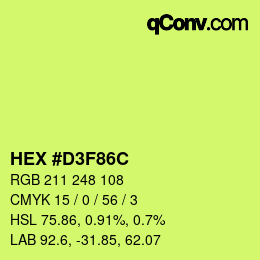 Color code: HEX #D3F86C | qconv.com