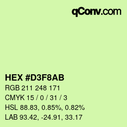 Color code: HEX #D3F8AB | qconv.com