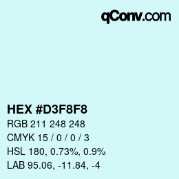 Color code: HEX #D3F8F8 | qconv.com