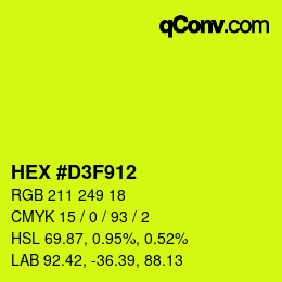 颜色代码: HEX #D3F912 | qconv.com
