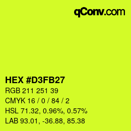 Color code: HEX #D3FB27 | qconv.com