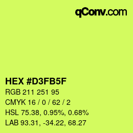 Color code: HEX #D3FB5F | qconv.com