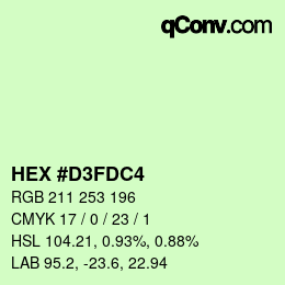 Color code: HEX #D3FDC4 | qconv.com
