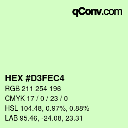 カラーコード: HEX #D3FEC4 | qconv.com