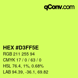 Código de color: HEX #D3FF5E | qconv.com