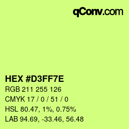 Color code: HEX #D3FF7E | qconv.com