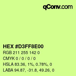 Color code: HEX #D3FF8E00 | qconv.com