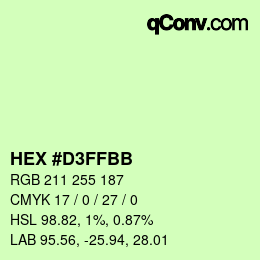 Color code: HEX #D3FFBB | qconv.com