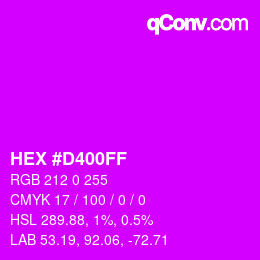 Color code: HEX #D400FF | qconv.com