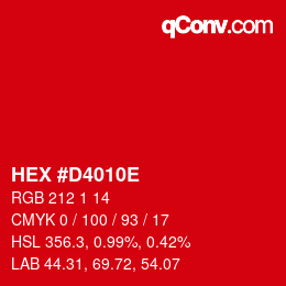 Color code: HEX #D4010E | qconv.com