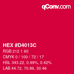 Color code: HEX #D4013C | qconv.com