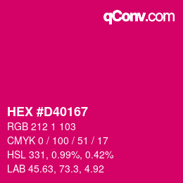 Color code: HEX #D40167 | qconv.com