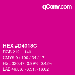 Color code: HEX #D4018C | qconv.com