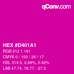 Farbcode: HEX #D401A1 | qconv.com