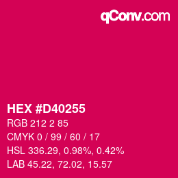 Color code: HEX #D40255 | qconv.com