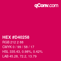 Color code: HEX #D40258 | qconv.com
