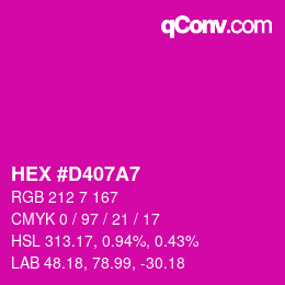 Color code: HEX #D407A7 | qconv.com