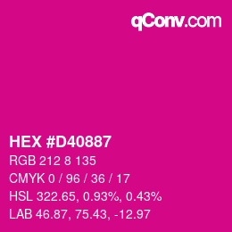 Farbcode: HEX #D40887 | qconv.com