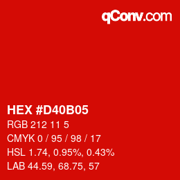 Color code: HEX #D40B05 | qconv.com