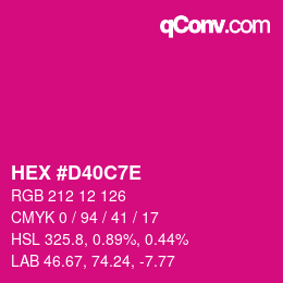 Color code: HEX #D40C7E | qconv.com