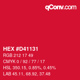 Color code: HEX #D41131 | qconv.com