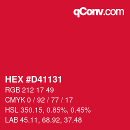 Color code: HEX #D41131 | qconv.com