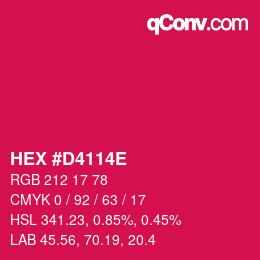 Color code: HEX #D4114E | qconv.com