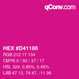 カラーコード: HEX #D41186 | qconv.com