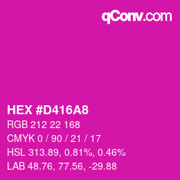 颜色代码: HEX #D416A8 | qconv.com
