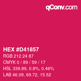 颜色代码: HEX #D41857 | qconv.com