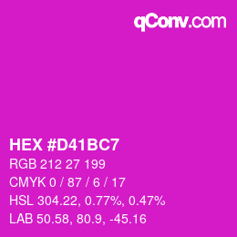 Color code: HEX #D41BC7 | qconv.com