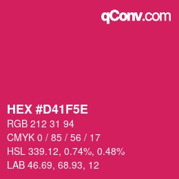 Code couleur: HEX #D41F5E | qconv.com