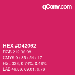 カラーコード: HEX #D42062 | qconv.com