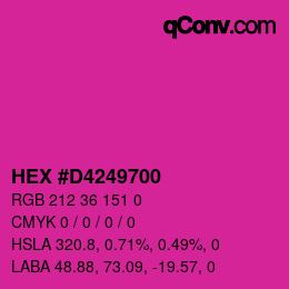 Farbcode: HEX #D4249700 | qconv.com