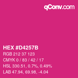 Color code: HEX #D4257B | qconv.com
