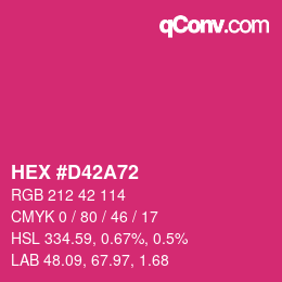カラーコード: HEX #D42A72 | qconv.com