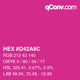 Color code: HEX #D42A8C | qconv.com