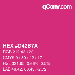 颜色代码: HEX #D42B7A | qconv.com