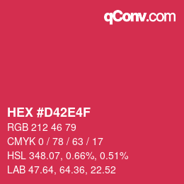 Color code: HEX #D42E4F | qconv.com