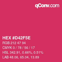 Color code: HEX #D42F5E | qconv.com