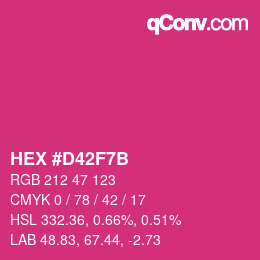 Color code: HEX #D42F7B | qconv.com