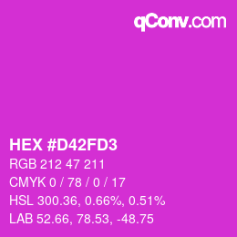 Color code: HEX #D42FD3 | qconv.com